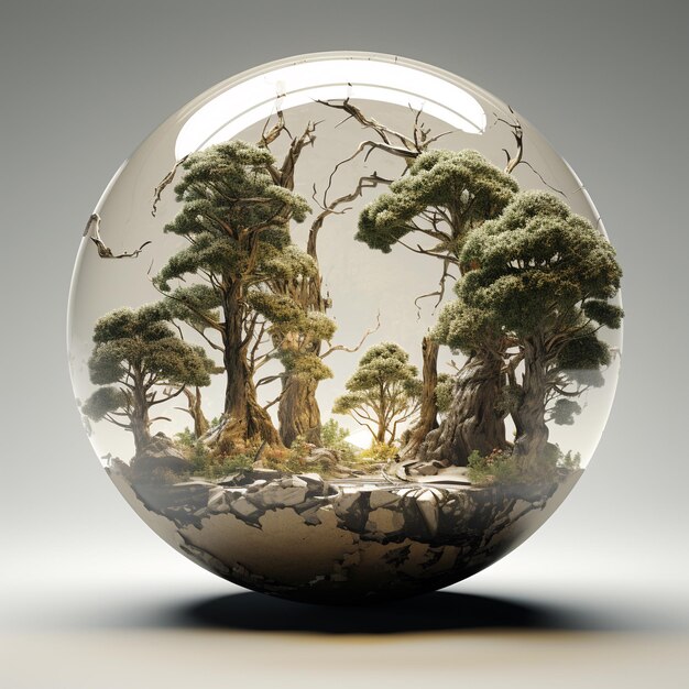 sphere with trees