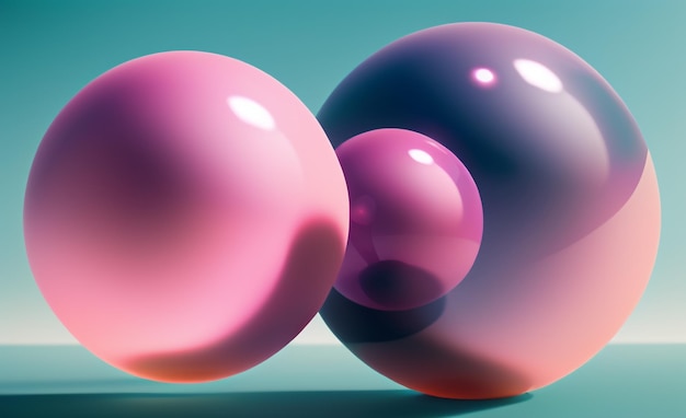 Spheres of Radiant Gradient Floating Artistry in Motion