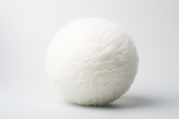 Foto rappresentazione visiva di peluche di cotone sferica illustrazione del filo materiale in colore bianco generare ai