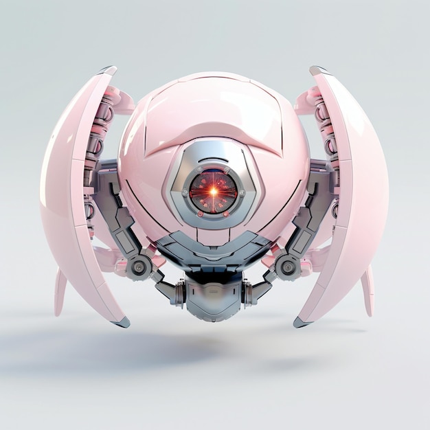 Spherical drone smooth lines retrofuturism style