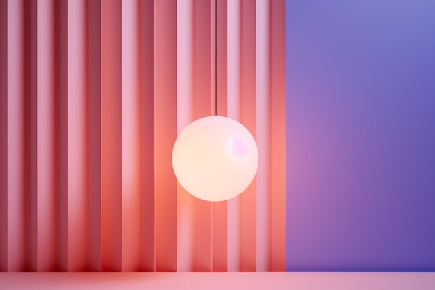 A spherical light on a red and blue background presents an advanced design feel to the background