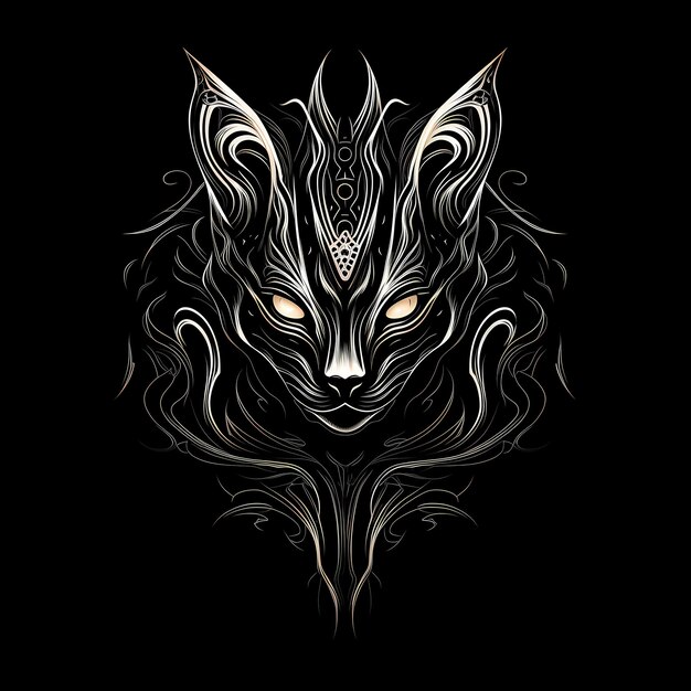 Photo sphynx bones tattoo design dark art illustration isolated on black background