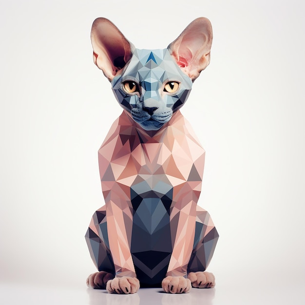 Sphynx Cat Full Body Photo Illustration