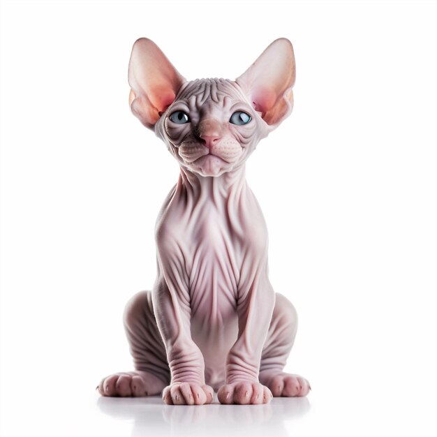 Sphynx kat geïsoleerd op witte achtergrond gecreëerd met Generative AI technologie