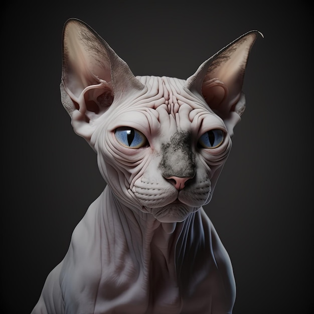 Sphynx-kattenportret in studio ultrarealistische generatieve Ai
