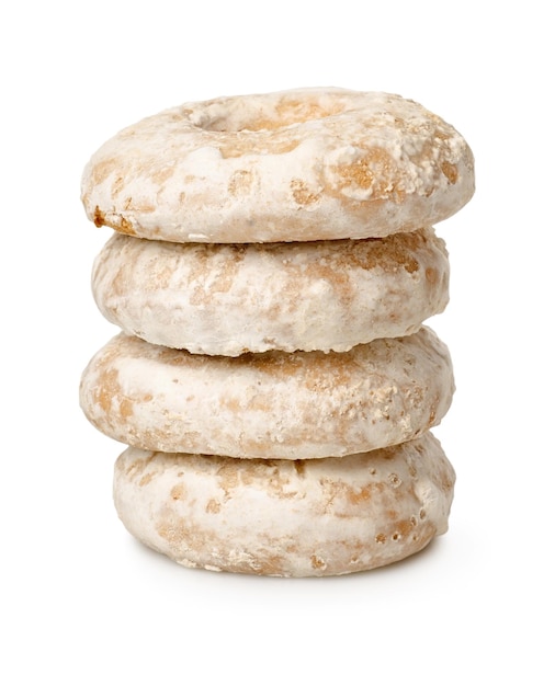 Spice-cake in powdered Sugar isolated on white background