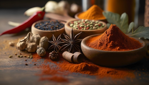 Spice It Up A Vibrant Variety of Spices and Blends for Every Palate ai generated