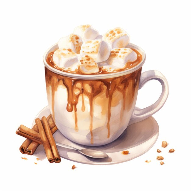 Spice Latte Bliss A Cozy Masterpiece in Clipart Style