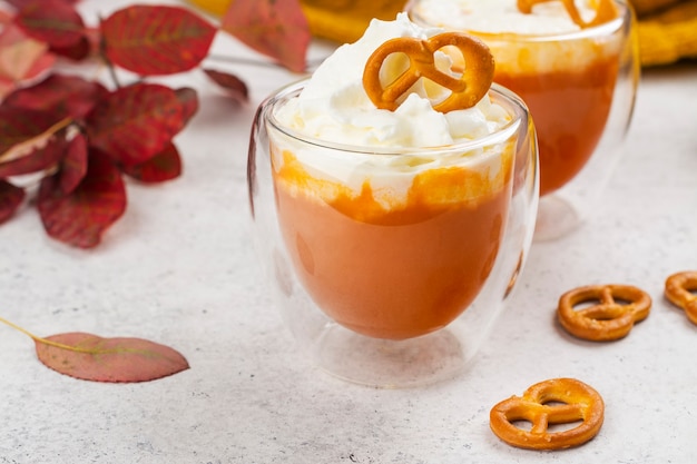 Spice pumpkin latte drink