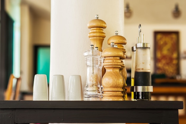 spice seasoning package on the restaurant table