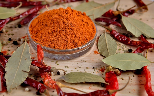 Spice on wooden table