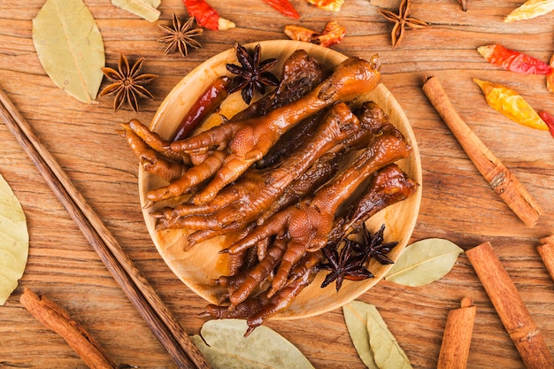 Spiced chicken feet