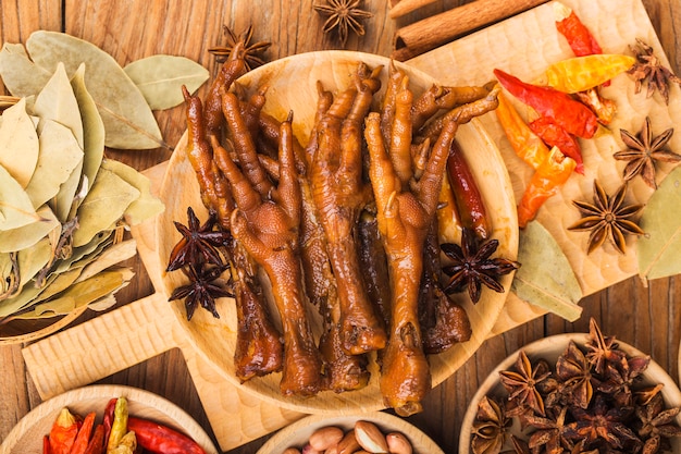 Spiced chicken feet