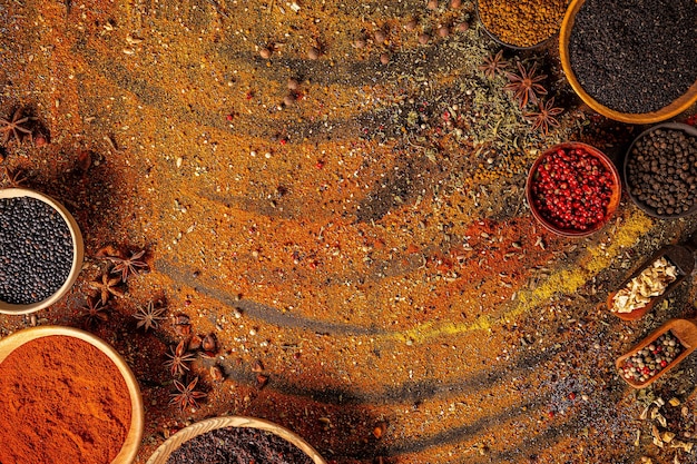 Photo spices in bowls