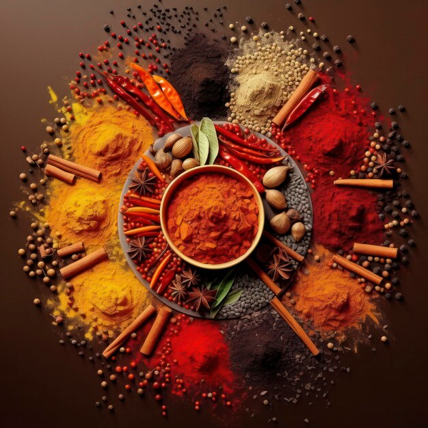 spices falling from above