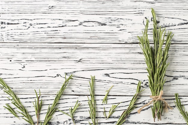 Spices and herbs. background rosemary on a table