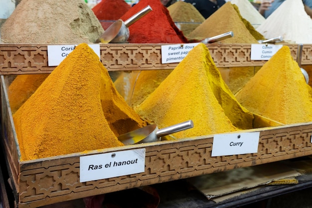 Spices in a shop in Marrakech