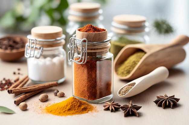 Spices On A White Background