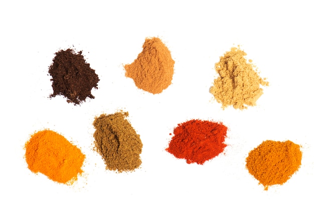 Photo spices on white wall