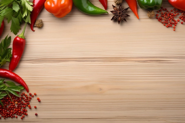 spices on a wooden background