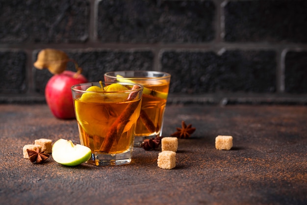 Spicy apple cider, autumn drink