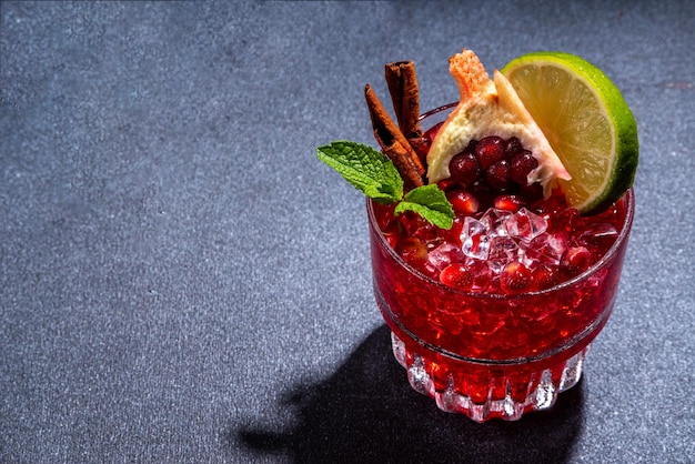 Spicy autumn pomegranate cocktail