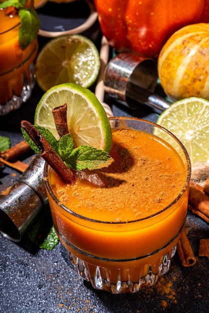 Spicy autumn pumpkin cocktail