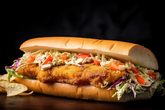 Spicy Blackened Fish Po Boy