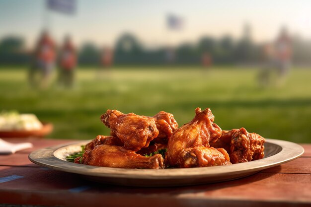 Foto alette di pollo di bufalo piccante