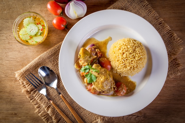 Spicy Chicken Curry and rice