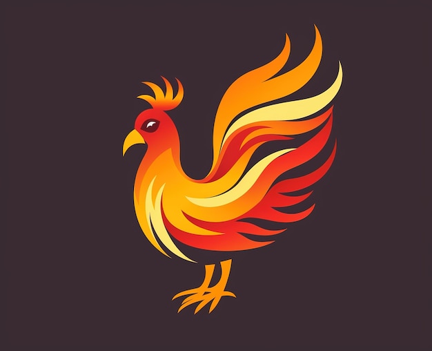 Spicy chicken logo illustration