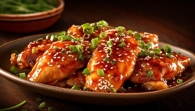 Photo spicy chicken wings tasty food meal