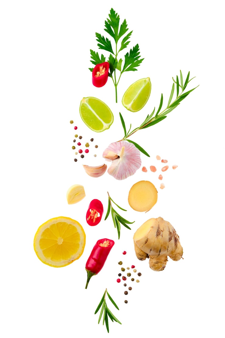 Photo spicy and fragrant food condiments