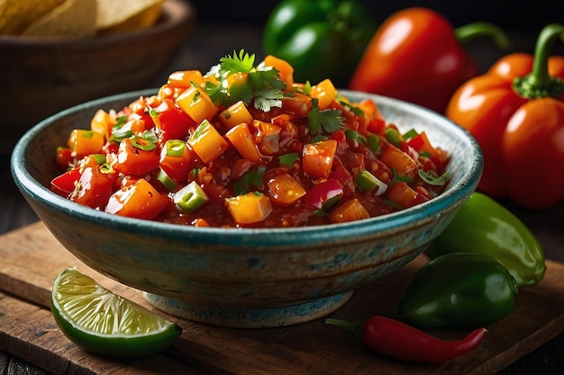 Spicy Habanero Salsa in Mexican Dish