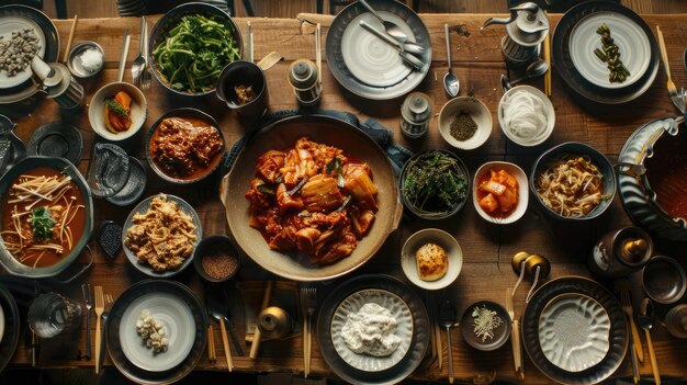 사진 매운 한국 발효 음식 김치 한국 전통 음식