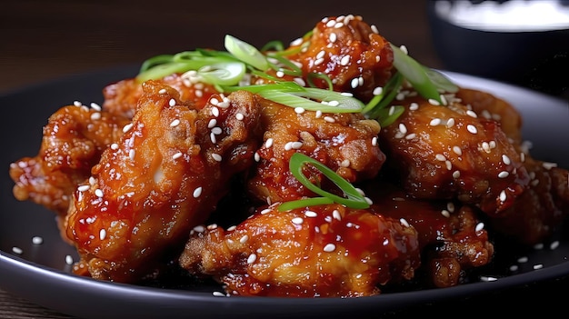 Spicy Korean fried chicken is a musttry dish that combines the crunchiness of fried chicken with the bold flavors of Korean cuisine Generated by AI