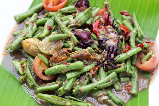 Spicy long bean salad Thai food