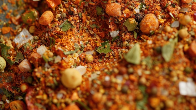 spicy mix seasoning showcasing the texture and vibrant colors of the spices