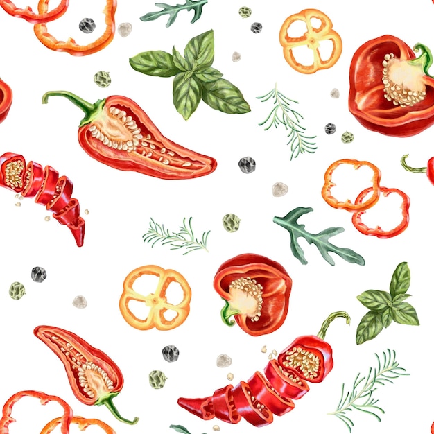 Spicy Red Pepper naadloos patroon