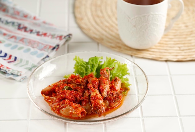 spicy salted squid indonesian food