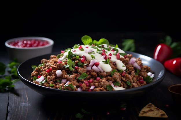 Foto insalata di fagioli shawarma piccante