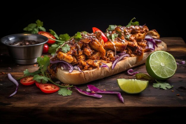 Photo spicy sriracha lime chicken banh mi