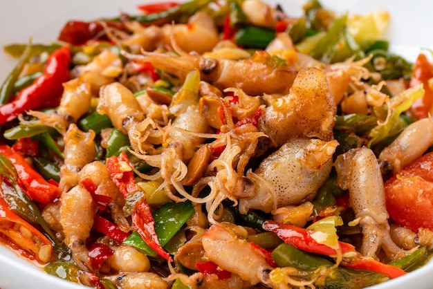 Spicy Stir Fried Squid or Tumis Cumi Pedas is Indonesian traditional food