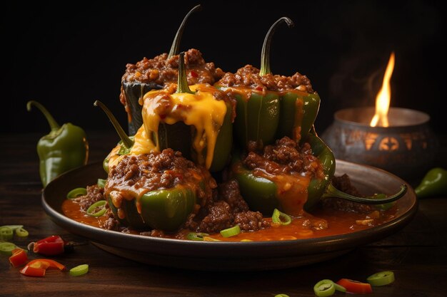 Spicy Stuffed Cowhorn Peppers