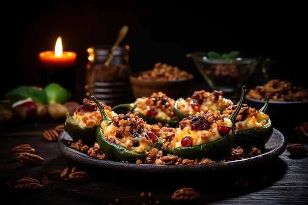 Spicy Stuffed Jalapenos with Tomato Sauce