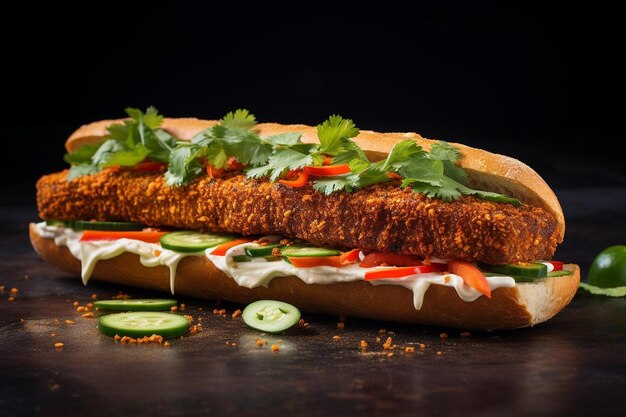 Photo spicy tofu banh mi bliss