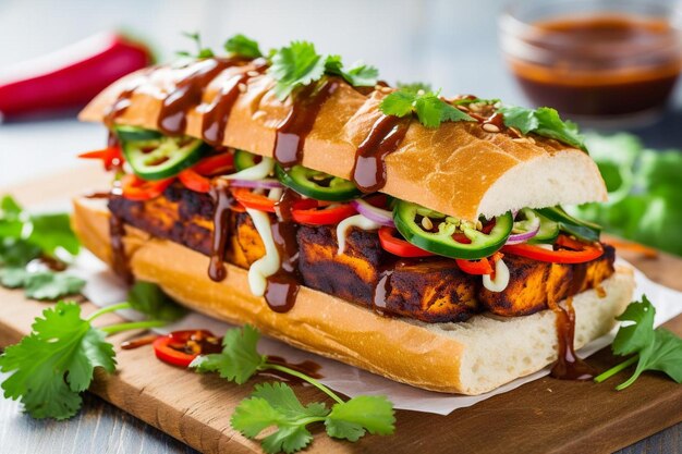 Photo spicy tofu banh mi bliss