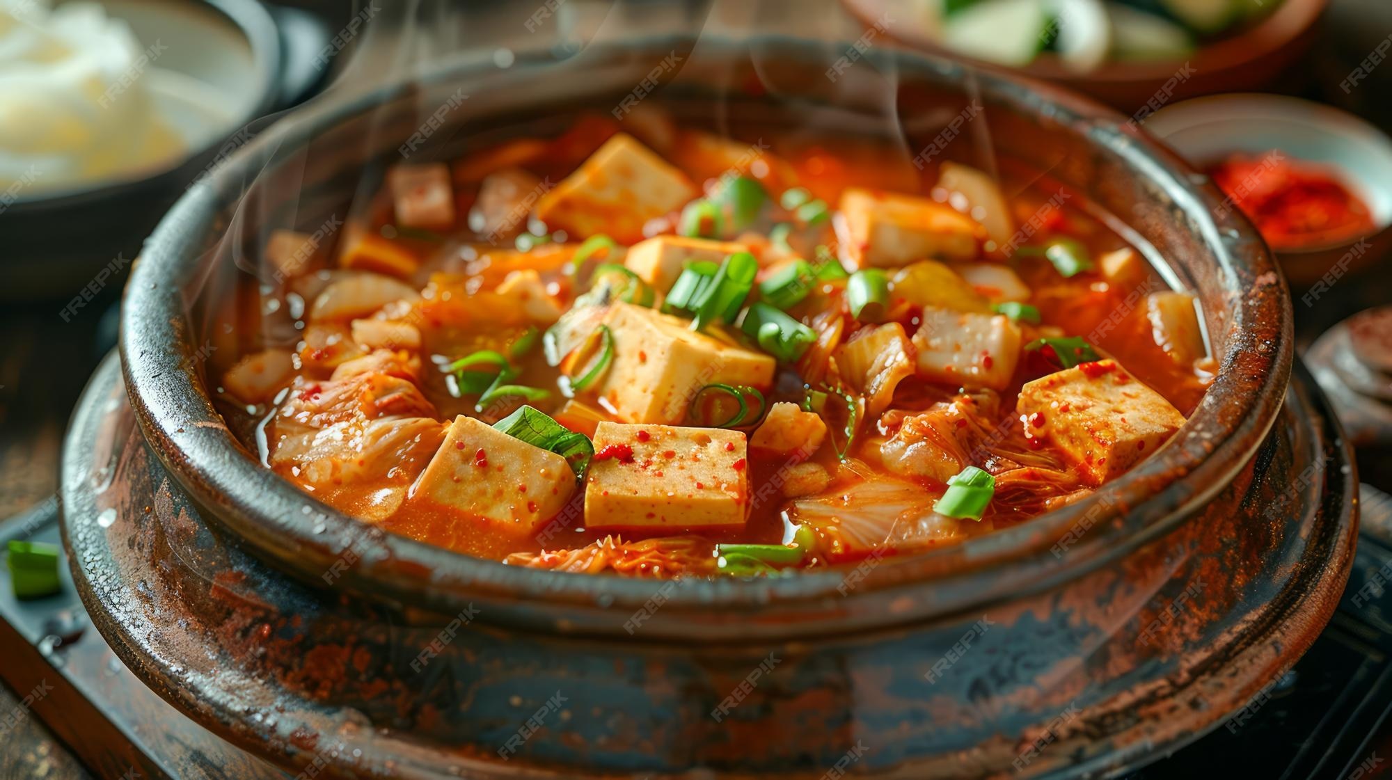 Premium Photo | Spicy Traditional Korean Kimchi Stew with Tofu and