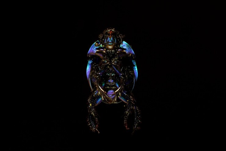 Photo spider against black background
