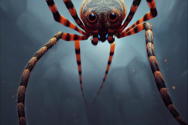 Spider animal Portrait of a spider Digital art style illustration painting